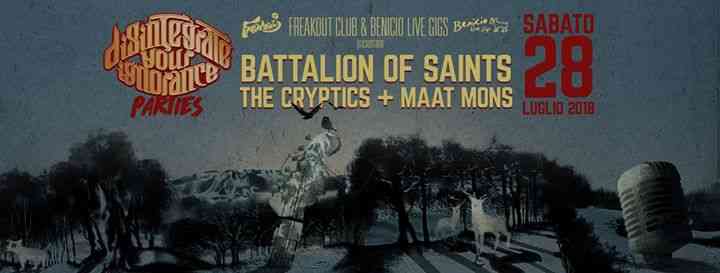 DYI parties: Battalion of Saints, the Cryptics, Maat Mons - 28/7
