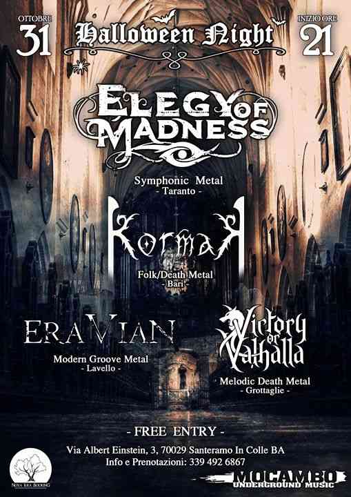 Halloween Night: Elegy of Madness - Kormak + guest live@Mocambo