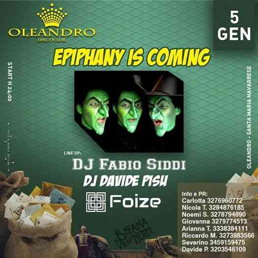 Epiphany Is Coming@oleandrodiscoclub