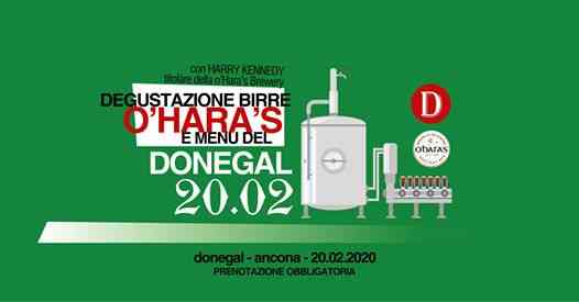 Degustazione birre O'HARA's e menu del Donegal