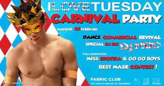 Carnival Party al Fabric Club Martedì Grasso 25 Febbraio
