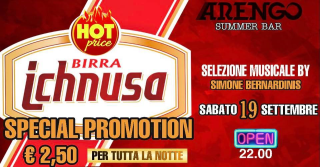 ICHNUSA PARTY/ SABATO 19 SETTEMBRE/ ARENGO SUMMER BAR
