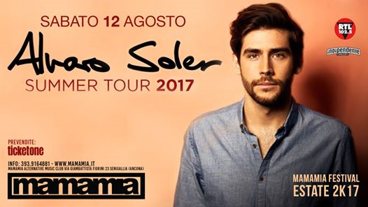 Alvaro Soler in concerto :: Mamamia Festival Estate 2k17