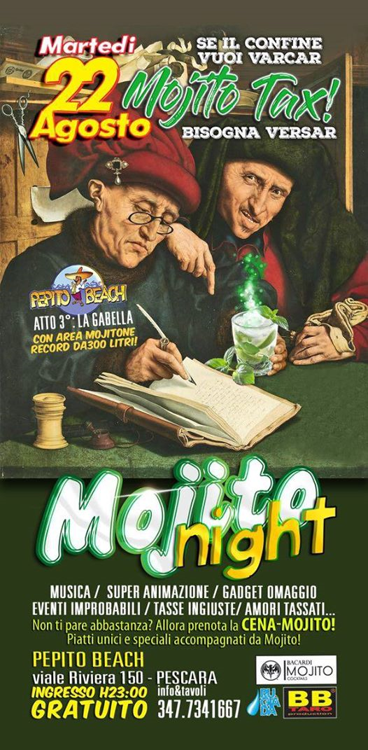 Martedì 22 Agosto Pepito Beach "Mojito Night" Ultimo Atto
