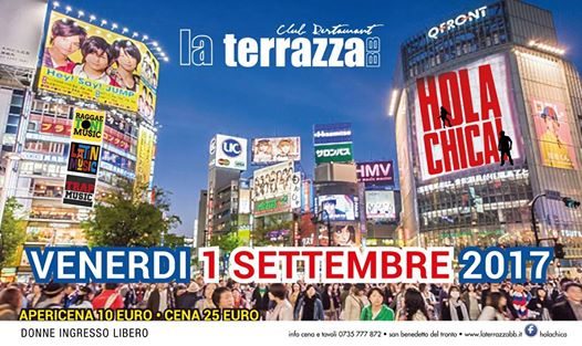 Venerdi 1 Settembre - Hola Chica - Apericena 10 euro