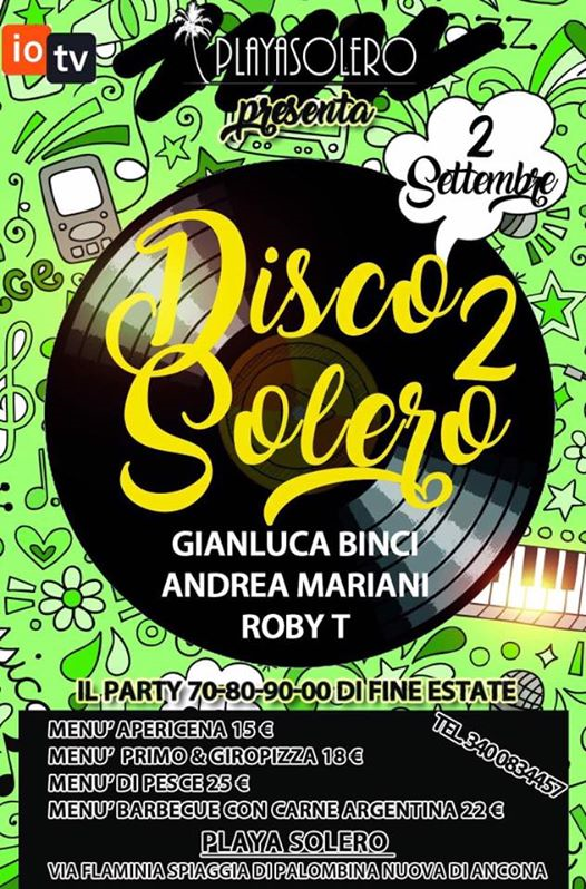 Disco Solero 2 il party 70/80/90/00 di fine estate