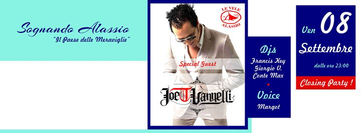 Ven 8 Settembre: Joe T Vannelli at Le Vele Alassio