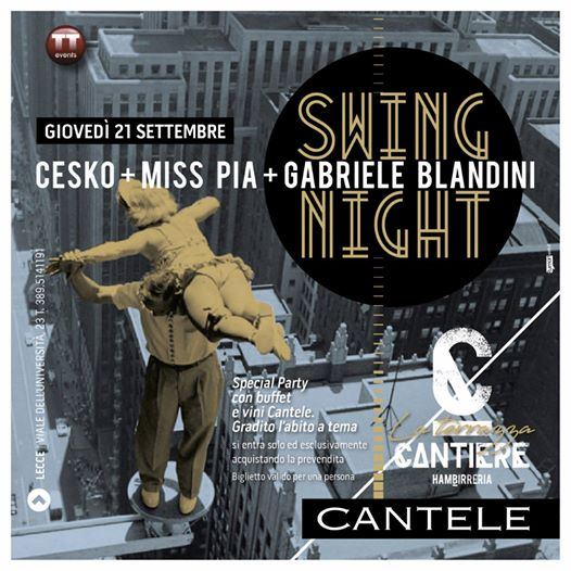 Swing Night @Cantiere | Exclusive party in terrazza