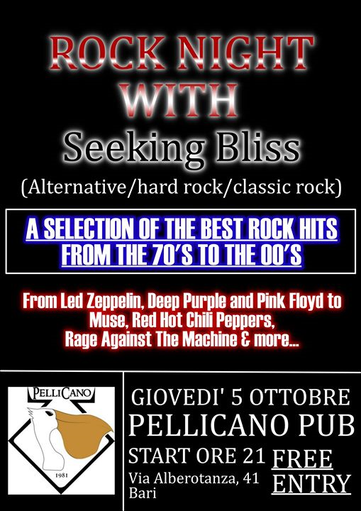 Seeking Bliss present: ROCK NIGHT at Pellicano Pub