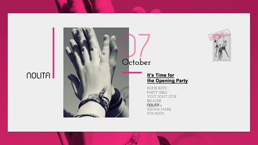 Nolita Living Club ✮ The Opening Party ✮ Saturday 07 Oct.