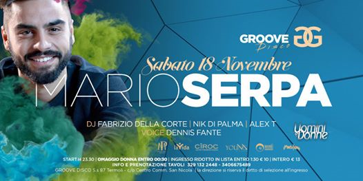 MARIO SERPA al Groove Saturday 18h November