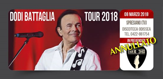 Dodi Battaglia Tour 2018 - Odissea (Spresiano - TV), 08 marzo