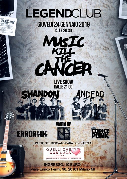 Music Kill The Cancer - Codice Punk Live 24.01.19 - Legend Club