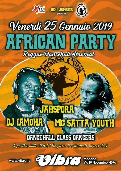 African Party con dj Lamcha, Jahspora crew, Mc Satta Youth