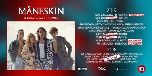 Måneskin in concerto a Bologna *sold out*