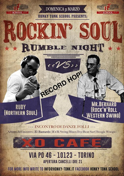Rockin' Soul Rumble Night record hop Dj Mr Bernard Vs Rudy