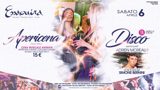 Sabato 6 Aprile, Apericena Animato & Discoteca #EssaClub