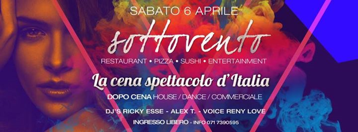 Sabato 6 Aprile- La Cena Spettacolo d’Italia