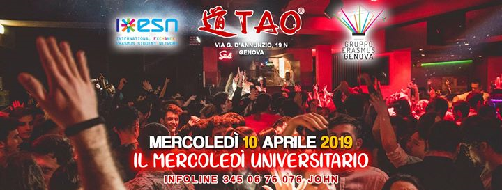 Erasmus Party - Il Mercoledì Universitario @TAO - mer.10/04/19