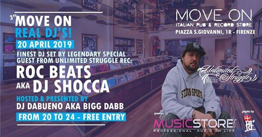 3rd Move On REAL DJ's - Special Guest: Roc Beats aka DJ Shocca