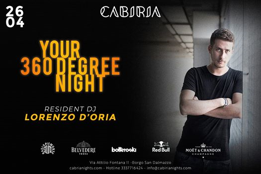 Ven 26 Aprile - Your 360 Degree Night - Cabiria