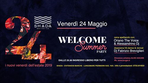 SHADA Beach • Food • Club Venerdì 24.05.19 - Welcome Summer