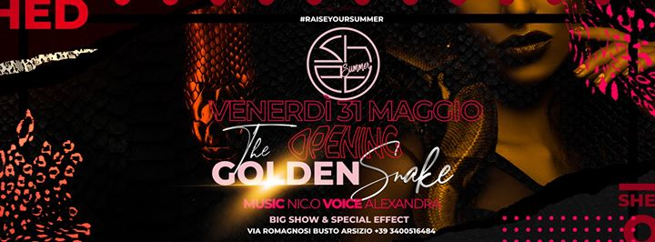 31 Maggio / Grand Opening Shed Summer club / The Golden Snake