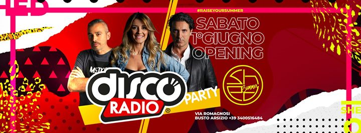 Sab 1 Giugno Grand Opening Shed Summer club / Disco Radio Party