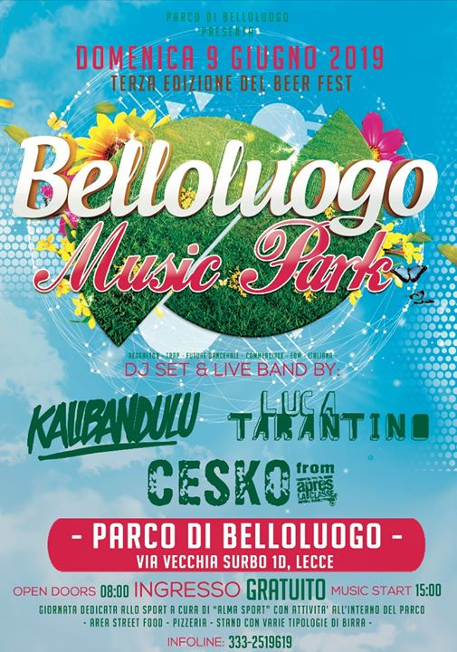 Belloluogo Music Park, domenica 09 Giugno - Ingresso gratuito