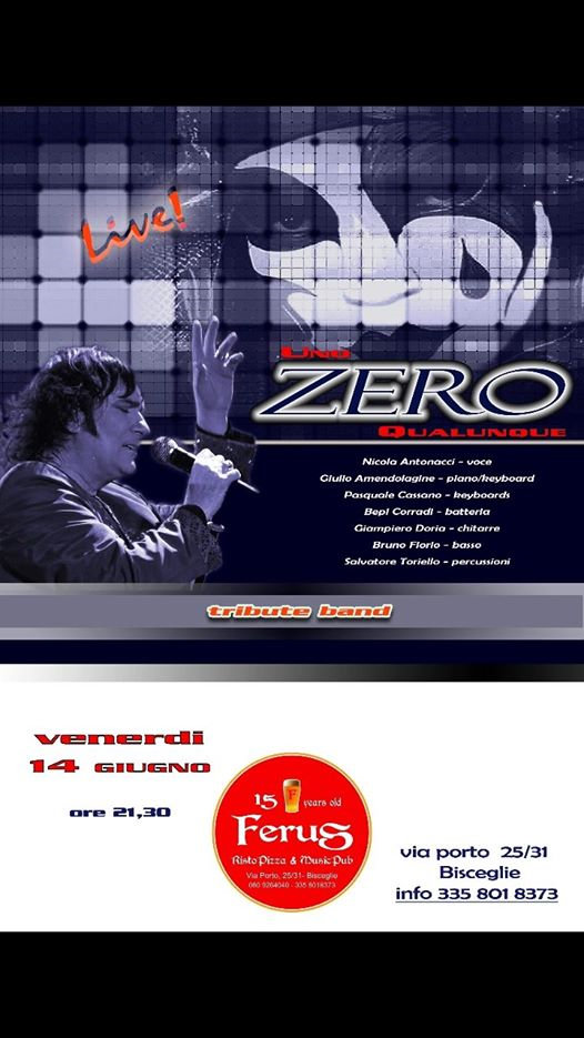 Renato ZERO tribute live at FERUS Pub con "Uno ZERO Qualunque"