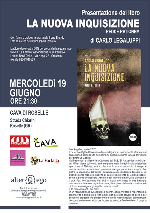 Carlo Legaluppi presenta il suo thriller "La Nuova Inquisizione"