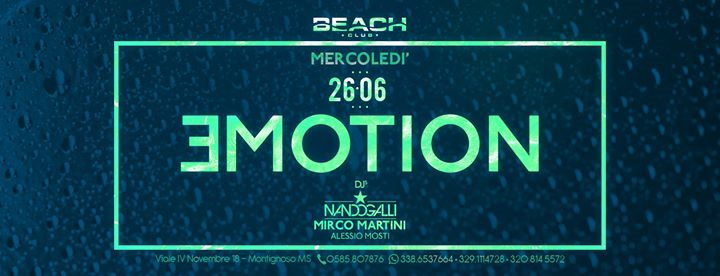 Emotion - Beach Club - Mercoledì 26 Giugno