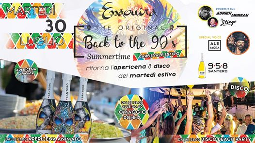 Martedi 30 Luglio-Back To The 90's “Summertime"