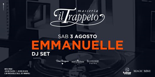 Sab 3 Ago Emmanuelle dj set @Trappeto E’ tutto BLu!