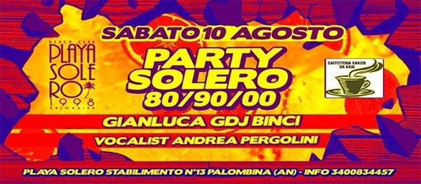 Sabato 10.08 Playa Solero è Party Solero 80/90/00 Meteor Shower