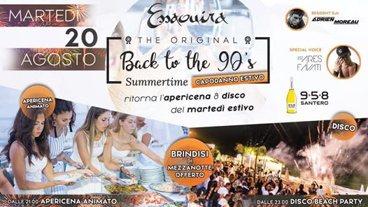 Martedì 20 agosto-Back To The 90’s “Summertime