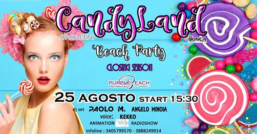 Candy Land Beach Party al Purple Beach!
