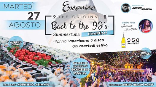 Martedì 27 agosto-Back To The 90’s “Summertime