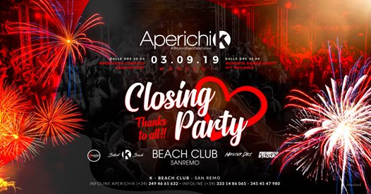Aperichik Closing Party • Martedì 03 settembre