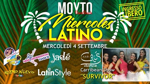 Miercoles Latino, Mercoledì 4 Settembre, Moyto Disco Beach