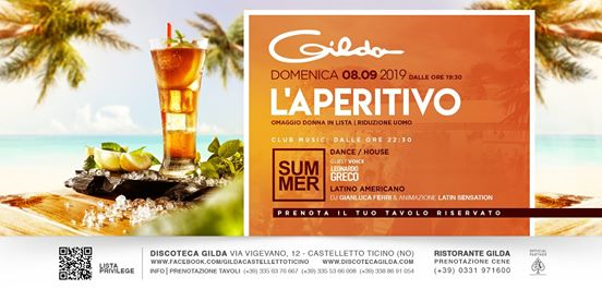 Discoteca Gilda • Aperitivo Live & Club • Domenica 08 Settembre
