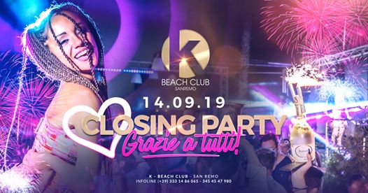 K-Beach Club • Closing Party • Sabato 14 settembre