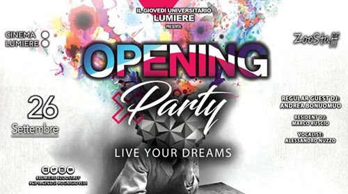 Gio 26 Sett • OPENING PARTY • Lumiere Pisa