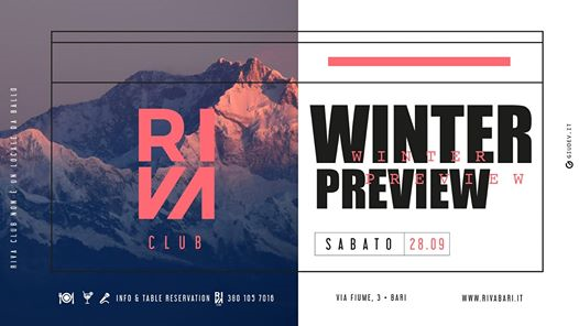 Sabato 28/09 WINTER PREVIEW @ Riva Club