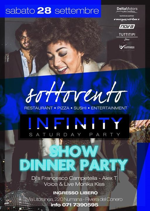Sabato 28 Settembre- Infinity Saturday Party