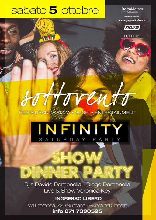 Sabato 5 Ottobre- Infinity Saturday Party