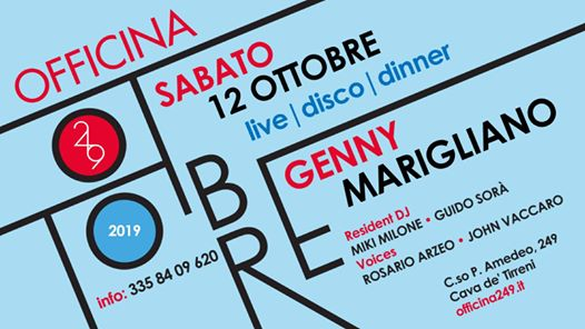 Officina249 Sab 12/10 Live Genny Marigliano & Disco-3358409620 E