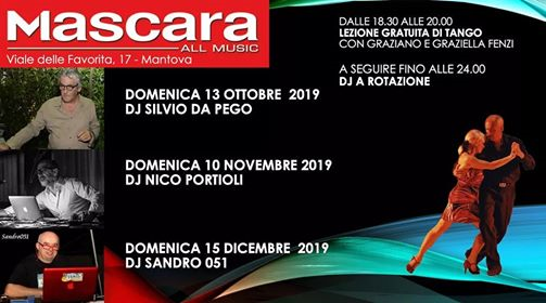 Domenica 13 Ottobre 2019 La Diva Tango Dj Silvio + Lezione Fenzi