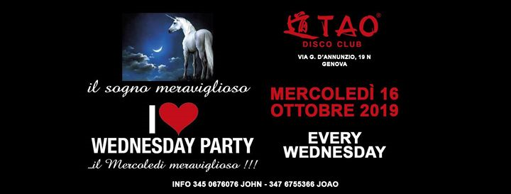 I Love Wednesday Party @TAO - mer.16/10/19