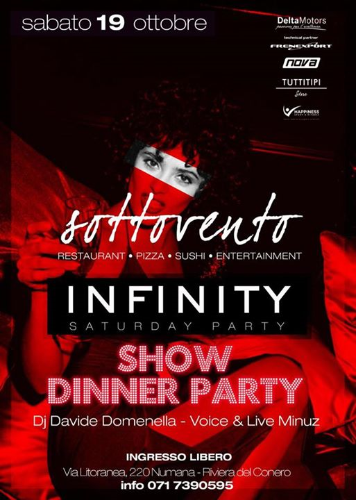 Sabato 19 Ottobre- Infinity Saturday Party